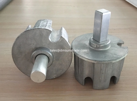 Jendela Sunshade Bagian Awning yang bisa ditarik kembali Roller Blinds Aksesoris 70mm Aluminium Square/ Round Reel Plug