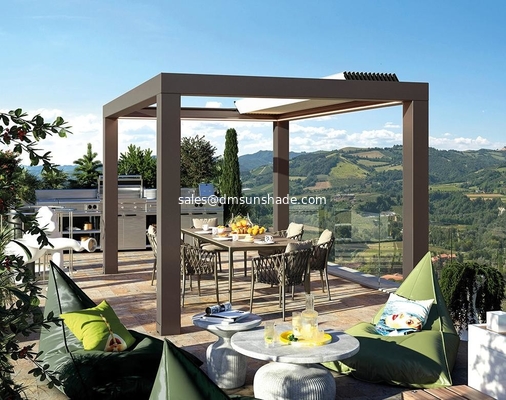 Teknologi baru outdoor pergola bermotor retractable