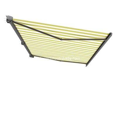 Outdoor Luxury Full Cassette Retractable Awning Dengan Motor dan Lampu LED Sesuaikan Awning