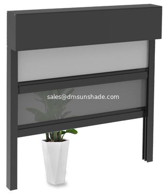Jendela luar Kain tahan air Motor Double Layer Zip Roller Blinds