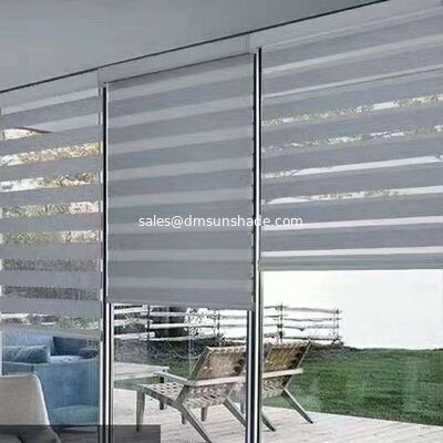 Stepless Light & Privacy Control kamar tidur jendela jendela kantor double velvet zebra blinds
