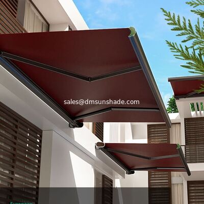 High-End Motorized Full Cassette Awning Premium Outdoor Retractable Balcony Cover dengan remote control