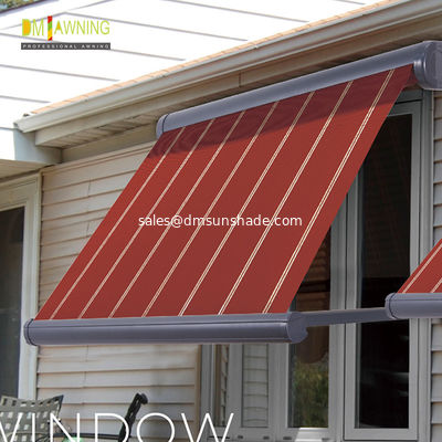 Aluminium Drop Arm Listrik Retraktable Jendela Awnings Remote Control